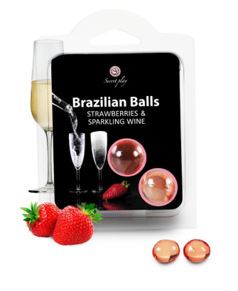 Boules de massage Brésiliennes fraise vin pétillant 